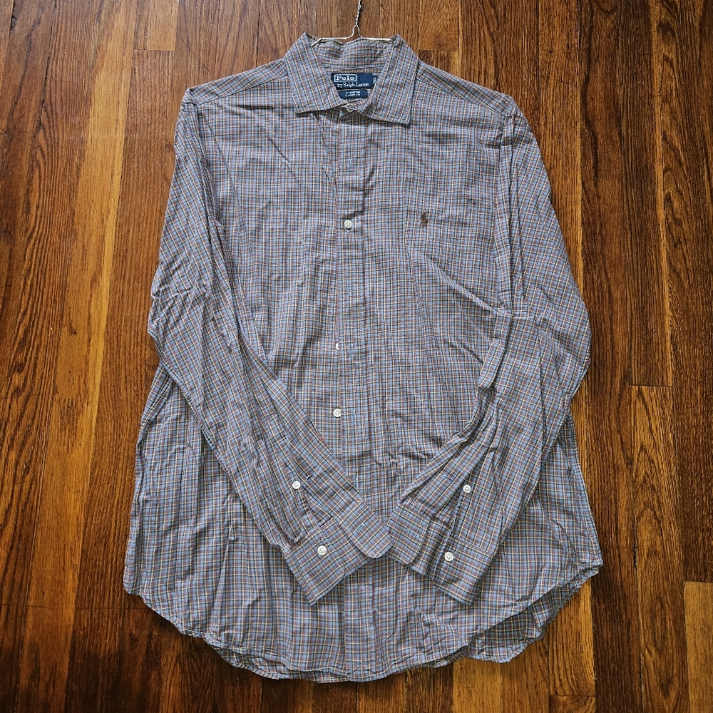 Mens Plaid Polo by Ralph Lauren Stanton shirt xl